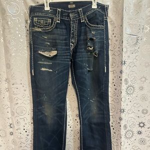True religion thick stitch jeans